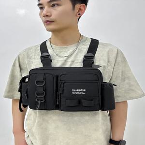 전술 가방 남성용 기능성 스타일 멀티 포켓 캐주얼 가슴 가방 야외 루어 스포츠 다기능 스포츠 조끼 가방