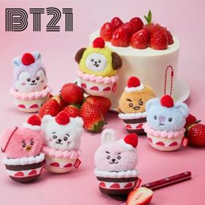 BT21 코야 치미 망 귀엽고 예쁜 만화 캐릭터 인형 열쇠고리, 고급스러운 창의적인 애니메이션 캐릭터 주변기기 열쇠고리 장식