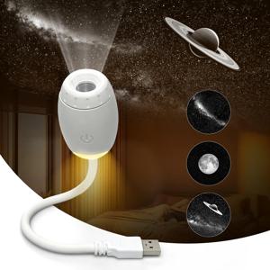 USB 자동차 분위기 프로젝터 조명 자동차 실내 무드등 LED 별빛 파티 장식 로맨틱 토성 신제품 2-in-1 갤럭시 조명