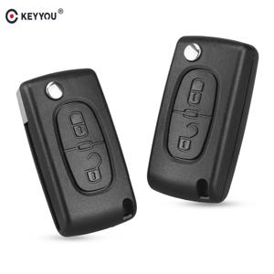 KEYYOU 2 버튼 플립 접이식 키 케이스 빈 쉘 푸조 107 207 307 307S 308 3008 407 607 2BT