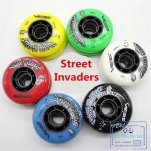 SEBA HV용 인라인 스케이트 휠, 스트리트 인베이더 슬라롬 FSK, 옐로우 그린 블루 레드 블랙 화이트 80mm 76mm 72mm, 84A 85A, 로트당 8 개