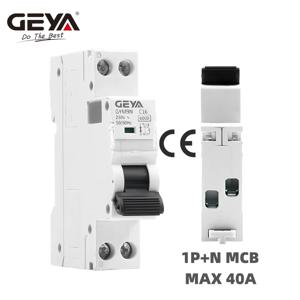 GEYA GYM9N 1P+N MCB 6A 10A 16A 20A 25A 32A 40A 220V AC 회로 차단기 6KA C 곡선 B 곡선