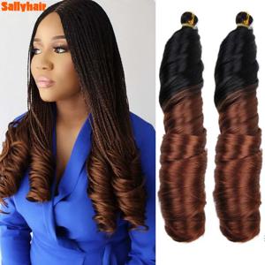 SallyHair 합성 프렌치 컬리 브레이드 헤어 14인치 150g 루즈 웨이브 컬리 프리 스트레치 나선형 컬 브레이드 헤어 익스텐션