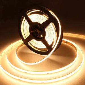 고밀도 유연한 다이오드 테이프 리본, 선형 밝기 조절 가능, 24V, 12V COB LED 스트립 조명, 8mm 320LED/M, 방 장식용, 1M, 2M, 3M, 5M, 10M
