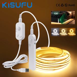 3MM 5MM 8MM COB LED 라이트 스트립 5V 320LED PIR 모션 센서 유연한 야간 조명 USB/AAA 배터리 구동 테이프 3000K 4000K 6000K