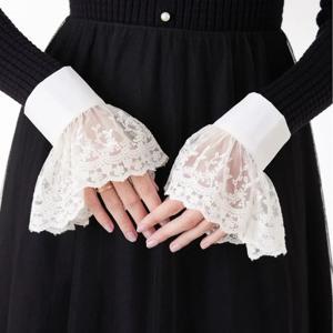 여성용 메쉬 레이스 액세서리, 팔 슬리브, 입체 장식 커프, 촬영 소품