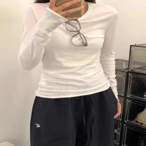 임산부 긴팔 티셔츠 눈꽃무늬 코튼 커프스 얇은 여성 여름 봄 베이스 셔츠 페이퍼 피규어 탑 한국 스타일