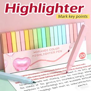 12pcs 모듬 된 다채로운 형광펜 세트 귀여운 무작위 색상 소프트 팁 편지지 마커 학생 미적 사무 용품