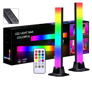 1쌍 RGB 리듬 라이트,180 °   스마트 라이트 바, 게임용 LED 조명, 1600만 DIY 색상 조정, 원격 제어, USB 픽업 라이트