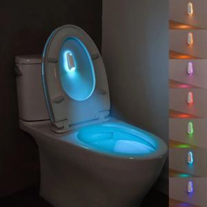 화장실 야간 조명 모션 센서 라이트 변기 라이트 RGB 7 색 변경 욕실 장식 LED 충전식 LED 라이트