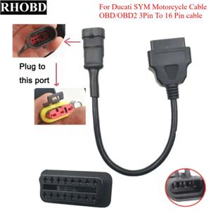듀카티 SYM 3핀 오토바이 감지 어댑터 OBD 와이어 CFMOTO 3핀 오토바이용 NEW 직접 판매 3핀-16핀 OBD2 케이블
