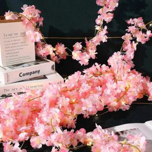 200cM 20LED 벚꽃 빛 화환 인공 꽃 덩굴 요정 조명 침실 웨딩 파티 휴일 장식