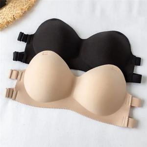 보이지 않는 섹시한 Strapless Bra 보이지 않는 푸시 업 Bralette 란제리 속옷 스트랩이없는 원활한 무선 솔리드 브래지어 요가 브라