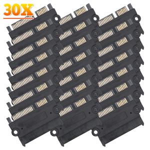 30-1pc SATA 남성-여성 전원 데이터 변환기 22핀 7+15 남성-여성 변환 헤드 전원 데이터 어댑터 SATA-SATA 어댑터