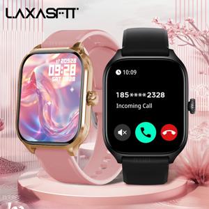 LAXASFIT 2025 신형 여성용 스마트워치 2.01 풀 터치스크린 블루투스 통화 심박수 모니터 스포츠 남성용 스마트워치