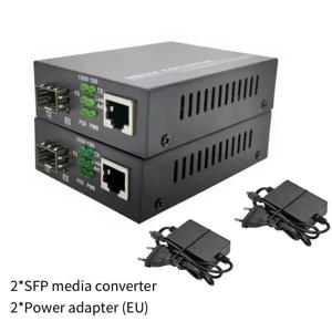기가비트 SFP 미디어 컨버터 광섬유에서 RJ45 이더넷으로 변환 LC 멀티 모드 듀얼 파이버 모듈 광섬유 트랜시버 500m