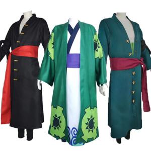 Fantasia Wano Country Roronoa Of Zoro 코스프레 기모노 애니메이션 해적 Disfraz 의상 남성 남성 할로윈 카니발 파티 의류