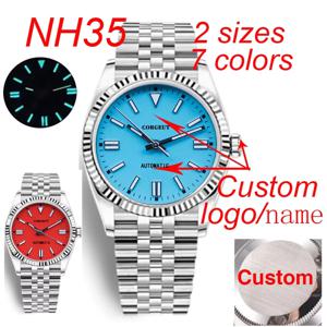 36mm/39mm 남성용 시계 커스텀 다이얼 NH35 오토매틱 메커니컬 주빌리 스트랩 블랙 렐로지오 마스쿨리노 사파이어 글래스 손목시계