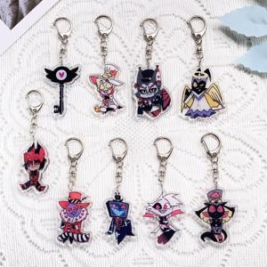 1/9PCS 애니메이션 캐릭터 하즈빈 호텔 아크릴 키체인 액세서리 만화 ​   열쇠고리 친구 선물 가방 장식품 백팩 펜던트
