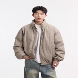 레트로 일본식 지퍼 두꺼운 따뜻한 코튼 재킷 겨울 남성과 여성을 위한 캐주얼 루즈한 작업복 코튼 코트