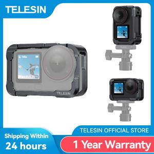 TELESIN 알루미늄 합금 프레임 보호 케이스 DJI OSMO Action 6 액세서리용 듀얼 콜드 슈 어댑터 메탈 쉘