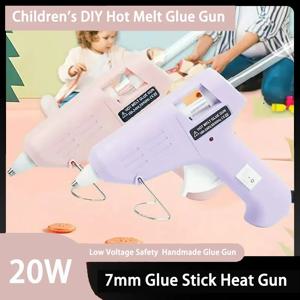 2024 새로운 20W 핫멜트 접착제 총 플러그인 Anti-Scalding 어린이 뜨거운 실리콘 총 7Mm 접착제 스틱 접착제 Gluegun 작은 접착제 총