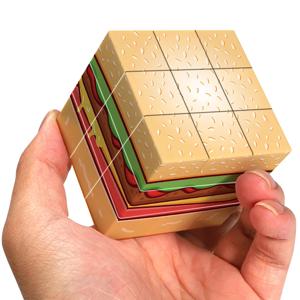 3x3x3 매직 큐브 UV 컬러 인쇄 햄버거 릴렉스 퍼즐, 전문가용 부드러움, 생일 선물/크리스마스 선물