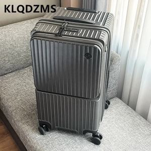 KLQDZMS ABS+PC 여행가방 전면 개방형 보딩 박스 대용량 트롤리 케이스 20인치24인치26인치28인치30인치 기내용 여행가방