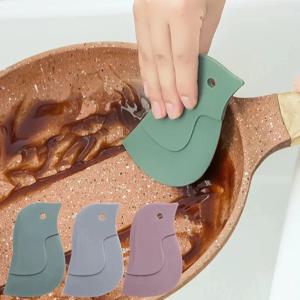 1/3/5개 주방 다기능 부드러운 스크레이퍼, 먼지 및 기름때 청소 도구, 냄비 및 기름 얼룩 청소용 실리콘 스크레이퍼