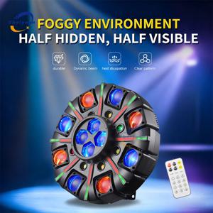 150W 8-암 빔 스테이지 라이트 4-in-1 RGBW LED 효과 조명 DMX512 리모컨 DJ 파티 디스코 KTV 스테이지 라이트에 적합