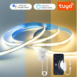 스마트 TUYA WiFi COB 스트립 조명 320LED/M RA90 높은 루멘 3000K/4000K/6000K 지원 Alexa Google 홈 에코 플러스 SmartLife APP