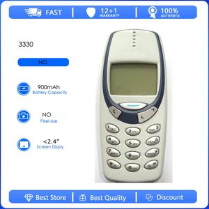 리퍼비시된 오리지널 3330 2G 싱글심 언락 GSM 900/1800 휴대폰 러시아어 아랍어 히브리어 키보드 핀란드 제조