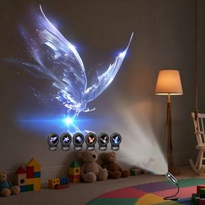 고래 나비 천장 프로젝터 조명 6 in 1 LED 수면등 교체 가능 필름 바다 프로젝터 USB 플러그 룸 데코 어린이 선물