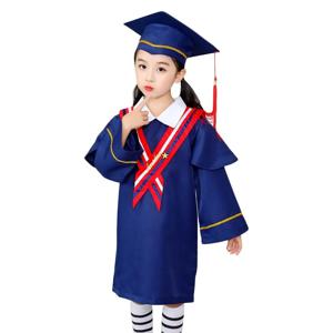2개/세트 유치원 어린이 졸업 가운 및 모자, 태슬 장식 모자, 유치원 졸업 가운, 학위 시상식