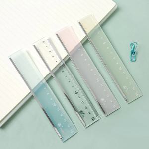 1PC 15cm 직선 눈금자 투명 플라스틱 눈금자 그리기 도구 책상 액세서리 학생 문구 학교 사무용품