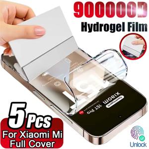 샤오미 미 15T 프로 14T 13T 12T 11T 10T 노트 10 스크린 보호필름 5개입 HD 하이드로겔 필름 17 프로 맥스 15 14 13 12 11 10 울트라 라이트