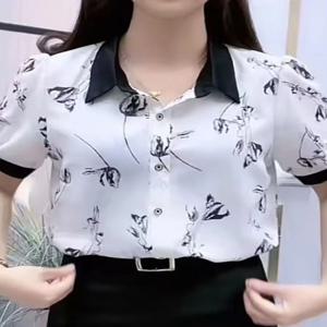 비즈니스 스타일 여름 프린트 셔츠 루즈핏 얇은 패션 배 가리개 포켓 손수건 디자인 센세이셔널 캐주얼 탑