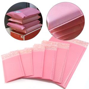 5-20Pcs 핑크 폴리 버블 메일러 패딩 봉투 셀프 씰 패딩 봉투 선물 가방 배송 가방 포장 봉투