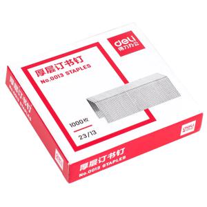 델리 0013 헤비 듀티 스테이플 12.8x13mm 23/13 바인딩 스테이플 사무용 1000개/박스 100매 바인딩 가능