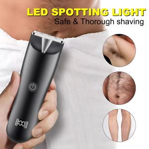 남성용 트리머 면도기 수염 정리기 겨드랑이 가슴털 트리머 전문가용 바버 LED 디스플레이 충전식 제모기
