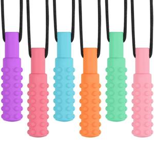 BPA 프리 실리콘 아기 치발기 목걸이, 신생아 감각 씹는 치발기, 자폐증, ADHD 케어 펜던트 장난감