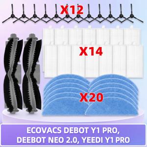 ECOVACS DEBOT Y1 PRO, DEEBOOT NEO 2.0, YEEDI Y1 PRO 호환 진공청소기 부품 메인 브러시 사이드 브러시 HEPA 필터 물걸레 액세서리