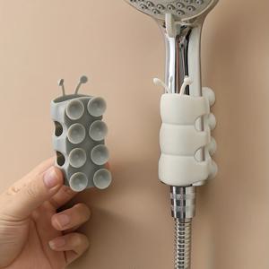 2Pcs 흡입 컵 브래킷 이동식 실리콘 샤워 헤드 홀더 벽 마운트 호워 헤드 보관 선반 랙 욕실 용품