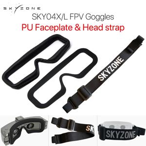 Skyzone SKY04X/L FPV 고글 헤드 스트랩 페이스플레이트 마스크 PU 패드(레이싱 드론 RC 쿼드콥터 예비 부품용 매직 스틱 루프 테이프 포함)