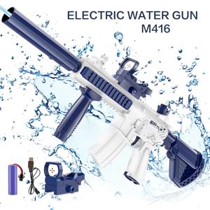 M416 물총 전기 권총 슈팅 장난감 전체 자동 여름 촬영 해변 야외 재미 장난감 어린이 소년 소녀 성인 선물