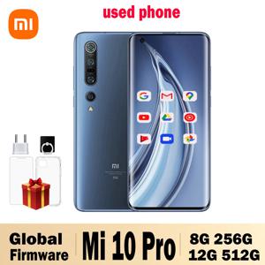 글로벌 펌웨어 Xiaomi 10 Pro Smarphone Mi 5G Snapdragon 865 108 MP 카메라 4500mAh 배터리 Android 전화 중고 전화