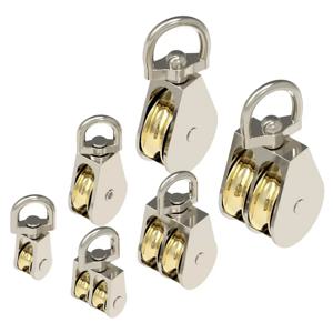 1pcs 43/58/86mm 단일/이중 바퀴 금속 시브 아연 합금 풀리 크라운 블록 및 태클 리프팅 휠 미니 더블 풀리
