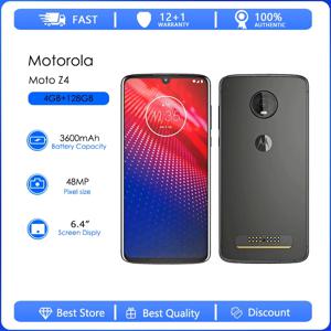 오리지널 잠금 해제 모토로라 모토 Z4 XT1980 싱글심 4GB 램 128GB 롬 옥타코어 48MP 6.4인치 3600mAh 안드로이드 9 NFC FM 스마트폰