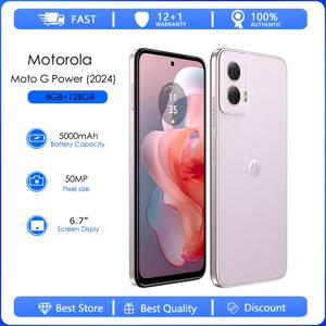 오리지널 잠금 해제 모토로라 모토 G 파워 (2024) XT2415 8GB 램 128GB 저장용량 옥타코어 50MP 6.7인치 5000mAh 안드로이드 14 NFC 스마트폰