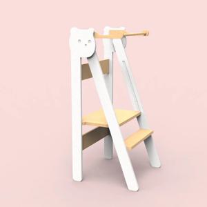 미끄럼 방지 매트가 있는 어린이용 나무 접이식 주방 스툴, 유아용 스툴, 카운터용 유아용 발판, 학습 타워용